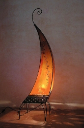 Stehlampe Lederlampe 'Abla' 120 cm