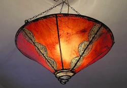 Deckenlampenschirm 'Lederteller'