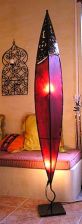 Lederlampe 'Feder 180 cm'