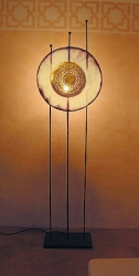 Stehlampe Lederlampe '1 Scheibe', 1,60m