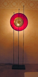 Stehlampe Lederlampe '1 Scheibe', 1,60m