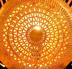 Tischlampe 'F�cher mit Messing'